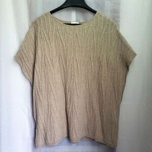 Pure J Jill Oversized Wool Cotton Blend Boxy Sweater Tan XS/S